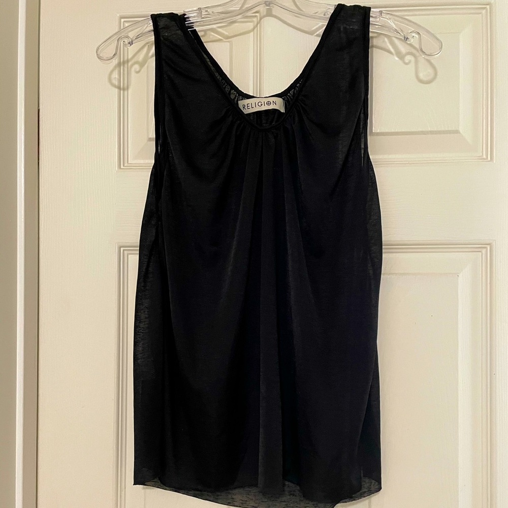 Religion sheer tank top